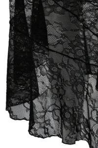 TRENDYOLMİLLA Black Asymmetric Midi Lined Lace Knitting Skirt - Image 7