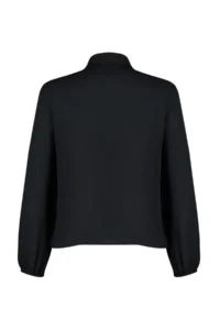 TRENDYOLMİLLA Black removable with bow Oversized Weaving Shirt - Image 8