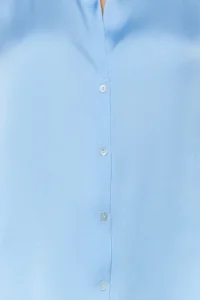 TRENDYOLMİLLA Mavi Oversized/Wide Pattern Satin Weaving Shirt - Image 6