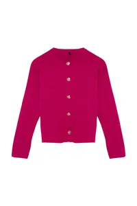 TRENDYOLMİLLA Fuchsia Button Detailed Jacket Look Knitwear Cardigan - Image 6