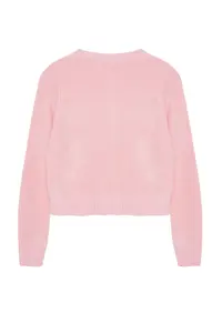 TRENDYOLMİLLA Pink Crop Premium Yarn/Special Yarn Pocket Detail Knitwear Cardigan - Image 7