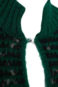 TRENDYOLMİLLA Green Soft textured gradient Knitwear Cardigan - Image 7
