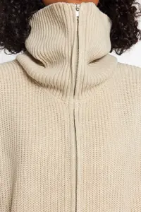 TRENDYOLMİLLA Stone Wide Pattern Turndown collar Zippered Knitwear Cardigan - Image 5