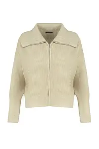 TRENDYOLMİLLA Stone Wide Pattern Turndown collar Zippered Knitwear Cardigan - Image 7