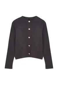 TRENDYOLMİLLA Anthracite Basic Jacket Look Knitwear Cardigan - Image 6