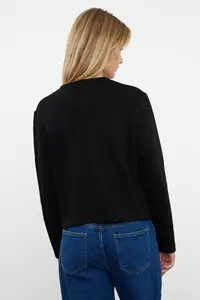TRENDYOLMİLLA Black Basic Jacket Look Knitwear Cardigan - Image 5