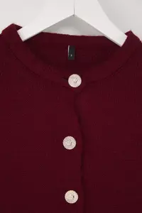 TRENDYOLMİLLA Burgundy Basic Jacket Look Knitwear Cardigan - Image 7