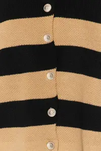 TRENDYOLMİLLA Camel Striped Basic Jacket Look Knitwear Cardigan - Image 5