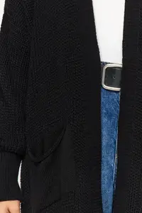 TRENDYOLMİLLA Black Maxi Basic Wide Pattern Knitwear Cardigan - Image 4
