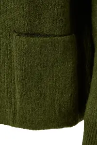 TRENDYOLMİLLA Khaki Wide Pattern Soft textured Pocket Detail Knitwear Cardigan - Image 7