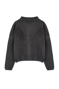 TRENDYOLMİLLA Anthracite Super Wide Pattern Polo Shirt Collar Buklet Knitwear Cardigan - Image 7