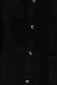 TRENDYOLMİLLA Black Wide Pattern Polo Shirt Collar Buklet Knitwear Cardigan - Image 5