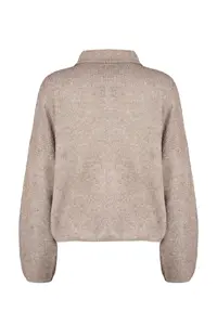 TRENDYOLMİLLA Mink Wide Pattern Polo Shirt Collar Buklet Knitwear Cardigan - Image 8