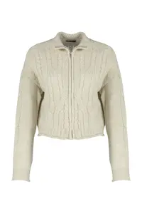 TRENDYOLMİLLA Stone Crop Soft textured Zippered Hair Braided Knitwear Cardigan - Image 6