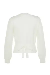 TRENDYOLMİLLA Ecru Soft textured Double breasted Collar Knitwear Cardigan - Image 7