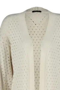 TRENDYOLMİLLA Stone Wide Pattern Midi Cellular/Perforated Knitwear Cardigan - Image 7