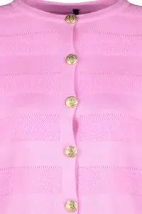TRENDYOLMİLLA Pink Crew Neck Jacket Look Knitwear Cardigan - Image 7