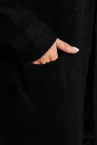 TRENDYOLMİLLA Black Soft textured Pocket Detail Knitwear Cardigan - Image 5