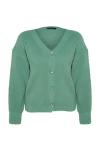 TRENDYOLMİLLA MINT Basic V-neck Knitwear Cardigan - Image 5