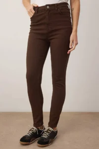 TRENDYOLMİLLA Brown High Waist Flexible skinny jeans - Image 3