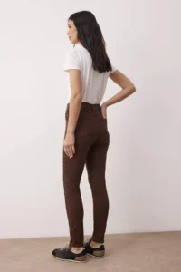 TRENDYOLMİLLA Brown High Waist Flexible skinny jeans - Image 4