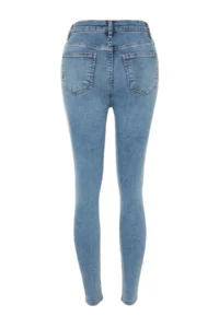 TRENDYOLMİLLA Light Blue Shaping Effect High Waist Flexible skinny jeans - Image 8