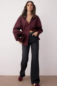 TRENDYOLMİLLA Black High Waist Wide Leg Wide Leg 100% Cotton Non-Stretch jeans