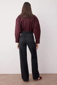 TRENDYOLMİLLA Black High Waist Wide Leg Wide Leg 100% Cotton Non-Stretch jeans - Image 4