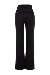 TRENDYOLMİLLA Black High Waist Wide Leg Wide Leg 100% Cotton Non-Stretch jeans - Image 6