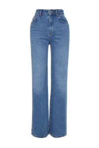 TRENDYOLMiLLA Blue High Waist Wide Leg Wide Leg jeans - Image 5