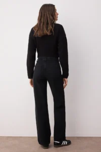 TRENDYOLMİLLA Black High Waist Wide Leg Wide Leg 100% Cotton Non-Stretch jeans - Image 7