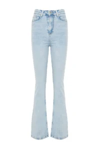 TRENDYOLMİLLA Light Blue High Waist Middle Flexible Flare jeans flared leg - Image 8