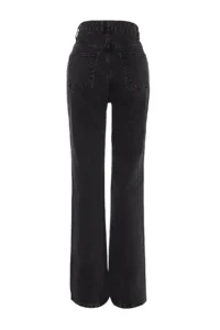 TRENDYOLMİLLA Anthracite High Waist Wide Leg Wide Leg 100% Cotton Non-Stretch jeans - Image 12