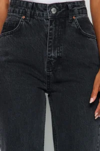 TRENDYOLMİLLA Anthracite High Waist Wide Leg Wide Leg 100% Cotton Non-Stretch jeans - Image 9