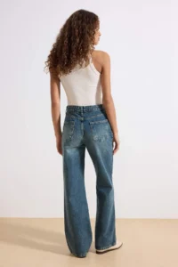 TRENDYOLMİLLA Mavi Soluk Efekt Vintage High Waist Wide Leg Wide Leg 100% Cotton Non-Stretch jeans - Image 7
