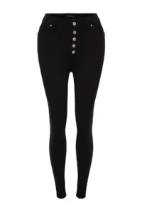 TRENDYOLMİLLA Fading Black Front buttoned High Waist Extra Flexible skinny Bodysuit hugging jeans - Image 6