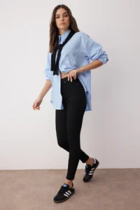 TRENDYOLMİLLA Black Bodysuit hugging High Waist Ekstra Flexible jeggings jeans - Image 2