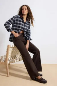 TRENDYOLMİLLA Brown  High Waist Wide Leg jeans - Image 2