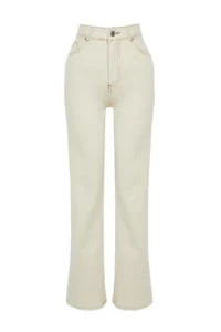 TRENDYOLMİLLA Ecru High Waist Wide Leg Wide Leg jeans - Image 5
