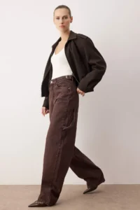 TRENDYOLMİLLA Brown*001  High Waist Bol Kesim Loose Baggy jeans - Image 2