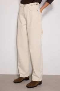 TRENDYOLMİLLA Ecru Bol Kesim High Waist Carpenter Loose Baggy 100% Cotton Non-Stretch jeans - Image 14