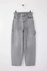 TRENDYOLMİLLA Gray High Waist Bol Kesim Loose Baggy jeans - Image 5