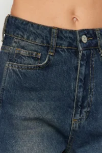 TRENDYOLMİLLA Dark Blue High Waist Wide Leg Wide Leg jeans 100% Cotton Non-Stretch - Image 11