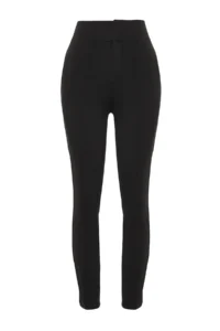 TRENDYOLMİLLA Black Shaping High Waist ribbed Elastic Waist slim Fit Thick Knitting Pants - Image 6