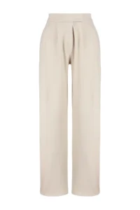 TRENDYOLMİLLA Stone Hook and Loop Closure Crepe High Waist pleated Wide Leg/Wide Cut Knitting Pants - Image 8