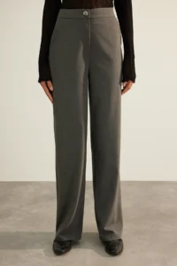 TRENDYOLMİLLA Anthracite Premium Kalite Wide Leg/Wide Leg Weaving Dress Pants - Image 4