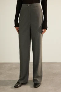 TRENDYOLMİLLA Anthracite Premium Kalite Wide Leg/Wide Leg Weaving Dress Pants - Image 5