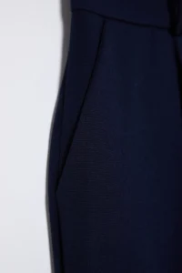 TRENDYOLMİLLA Dark Navy Belt Detailed Wide Leg/Wide Leg Weaving Pants - Image 7