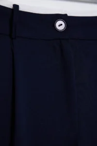 TRENDYOLMİLLA Dark Navy Belt Detailed Wide Leg/Wide Leg Weaving Pants - Image 8