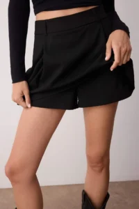 TRENDYOLMiLLA Black Premium Kalite pleated Weaving Shorts Skirt - Image 5